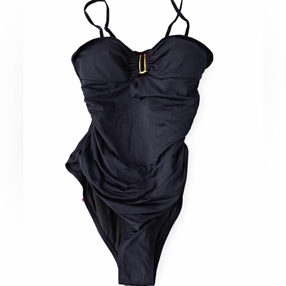 NWT Solid Black One Piece Womens EoMenie Swimsuit